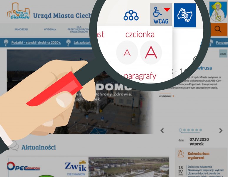 Strona Urzędu dostosowana dla osób z niepełnosprawnościami